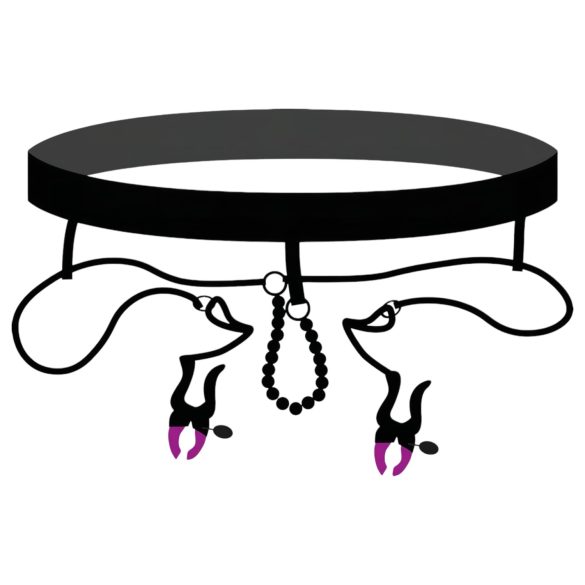 Bad Kitty Intimate Spreader Clip with Panty - Purple/Black (S-L)