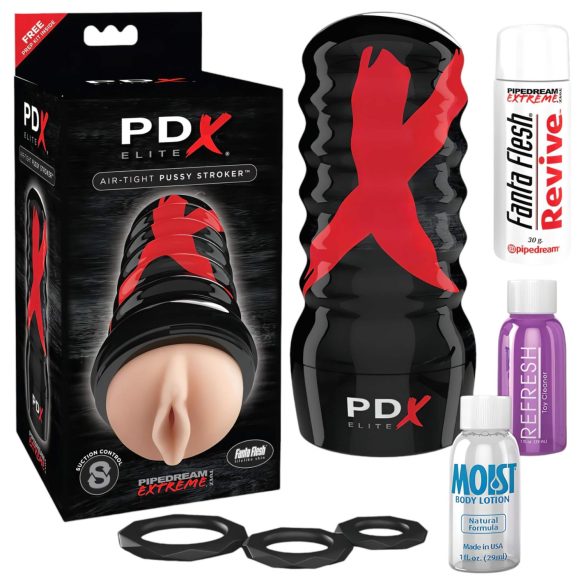 PDX Elite Air-Tight Pocket Stroker - Manual Suction (Natural)