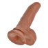 King Cock 9" Brown Dildo with Balls (23 cm)