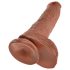 King Cock 10" Large Dildo with Balls (Brown)