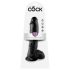 King Cock 10" Black Dildo with Balls (25cm)