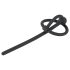 Hollow Silicone Urethral Plug with Glans Ring (Black)