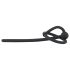 Hollow Silicone Urethral Plug with Glans Ring (Black)