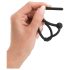 Hollow Silicone Urethral Plug with Glans Ring (Black)