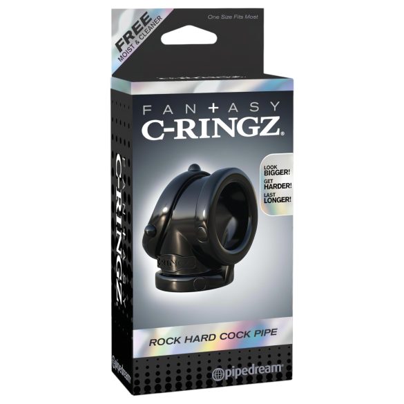 Fantasy Rock Hard - Penis Ring & Scrotum Stretcher (Black)