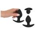 Black Velvet - silicone anal plug set (3-piece) - black