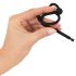 Silicone Urethral Stretcher & Glans Ring (0.6mm) - Black
