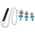 You2Toys - Silver Anal Plug Set with Leash