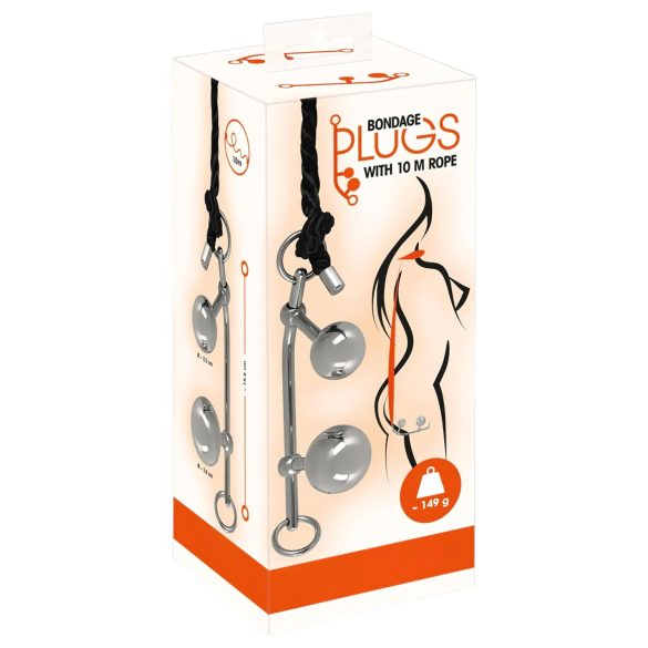 You2Toys Bondage Anal Plug (149g) + 10m BDSM Rope Set