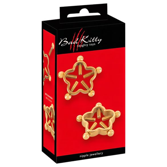 Bad Kitty - Twisted Nipple Jewelry (Flower) - Gold