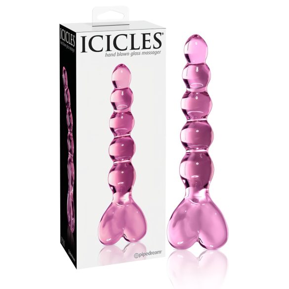 Icicles No. 43 - Pearl Heart Glass Dildo (Pink)