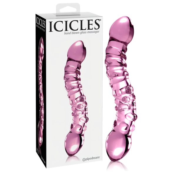 Icicles No. 55 - Double-Ended Glass G-Spot Dildo (Pink)