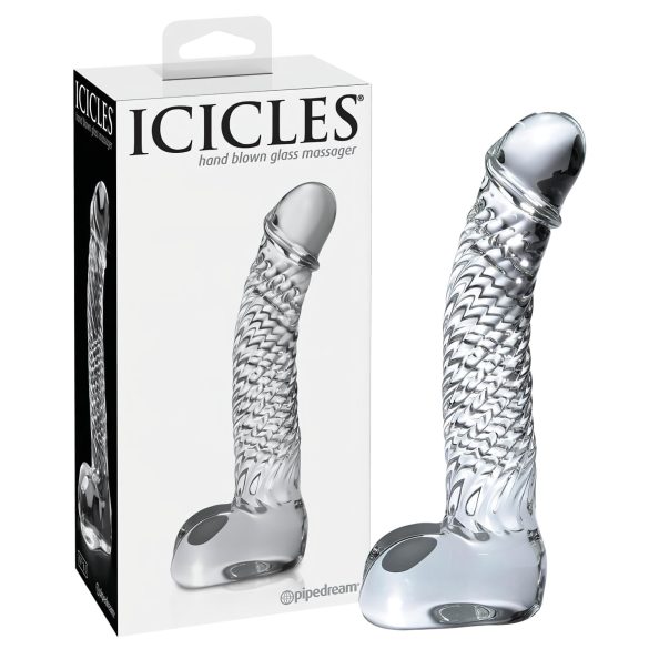 Icicles No. 61 - Clear Glass Dildo with Handle