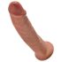 King Cock 9 - Lifelike Suction Cup Dildo (23cm) - Dark Natural