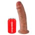 King Cock 10" - Large Suction Cup Dildo (25cm) - Dark Natural
