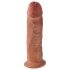 King Cock 10" - Large Suction Cup Dildo (25cm) - Dark Natural