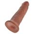 King Cock 10" - Large Suction Cup Dildo (25cm) - Dark Natural
