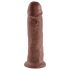 King Cock 10" Large Suction Cup Dildo (25cm) - Brown