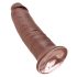 King Cock 10" Large Suction Cup Dildo (25cm) - Brown