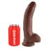 King Cock 9" Brown Dildo with Suction Cup & Balls (23cm)