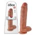 King Cock 11 - Dark Natural Suction Cup Dildo with Balls (28cm)