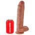 King Cock 11 - Dark Natural Suction Cup Dildo with Balls (28cm)