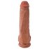 King Cock 11 - Dark Natural Suction Cup Dildo with Balls (28cm)