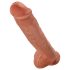 King Cock 11 - Dark Natural Suction Cup Dildo with Balls (28cm)