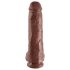 King Cock 11" - Large Suction Cup Dildo with Testicles (28cm) - Brown