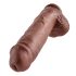 King Cock 11" - Large Suction Cup Dildo with Testicles (28cm) - Brown