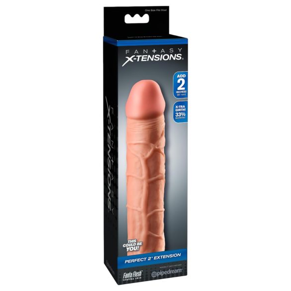 X-TENSION Perfect 2 - Realistic Penis Sleeve (8") - Natural