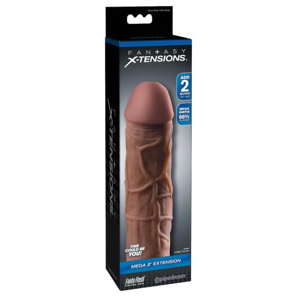 X-TENSION Mega 2 - Realistic Sleeve (8") - Dark Natural