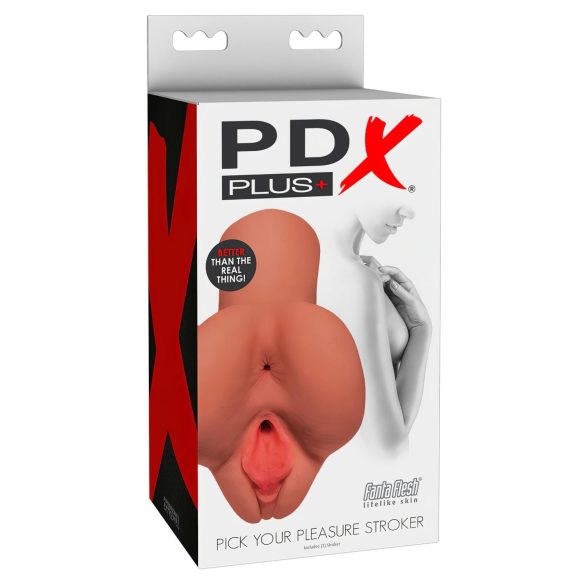 PDX Pick Your Pleasure - 2-in-1 Vagina & Butt Stroker (Natural)
