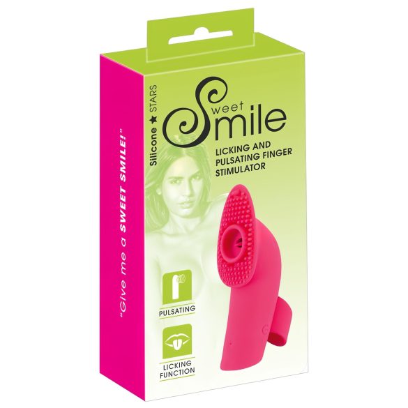 SMILE Licking - Air-Wave Tongue Finger Vibrator (Pink)