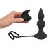 Rebel 2-in-1 - Rechargeable Radio-Controlled Ring & Anal Vibrator (Black)