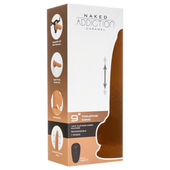 Naked Addiction Thrusting 9" Vibrator - Midnight (9")