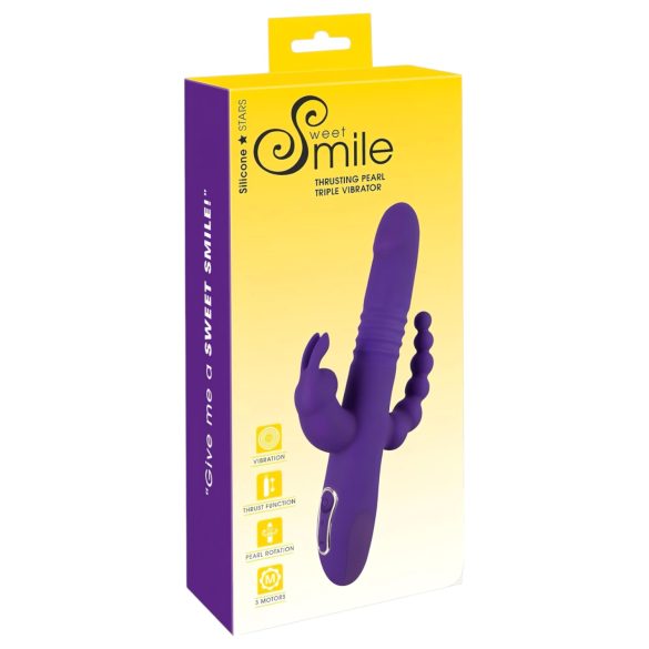 SMILE Triple - Rechargeable Triple-Arm Rotating Vibrator (Purple)
