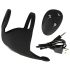 Rebel - Rechargeable Vibrating Ring & Stimulation Toy (Black)