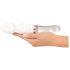 Liaison Wand - rechargeable, silicone-glass LED vibrator (translucent white)