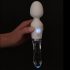 Liaison Wand - rechargeable, silicone-glass LED vibrator (translucent white)