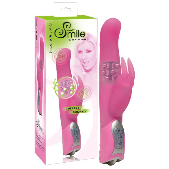 SMILE Pearly Bunny - Beaded Vibrator (Pink)
