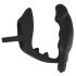 Black Velvet - Vibrating Anal Toy with Penis & Scrotum Rings (Black)