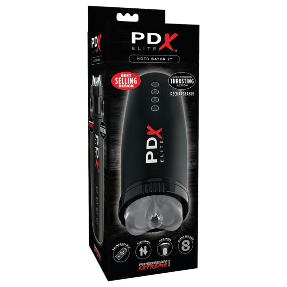PDX Elite Moto Bator 2 - Suction & Motion Male Stroker (Black)