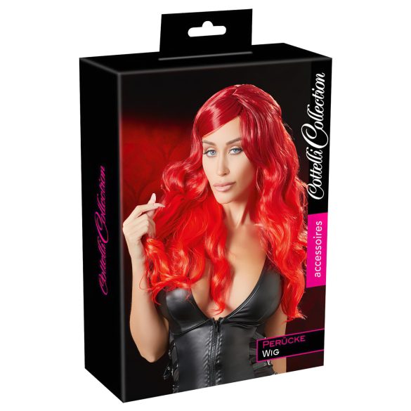 Long, Wavy Red Wig with Bangs