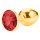 Sunfo - Gold Metal Anal Plug with Red Gem