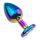 Sunfo - Metal Anal Plug with White Gemstone (Rainbow)