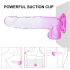 Sunfo - Suction Cup Dildo with Balls - 22cm (Clear Purple)