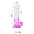Sunfo - Suction Cup Dildo with Balls - 22cm (Clear Purple)