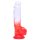 Sunfo - Suction Cup Dildo with Testicles - 21cm (Clear-Red)