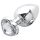 Sunfo - Metal Heart Gem Anal Plug (Silver-White)